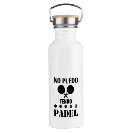 BIDON 750 ML ACERO INOXIDABLE ESTILO RETRO no puedo tengo padel frase graciosa meme deporte deportivo botella