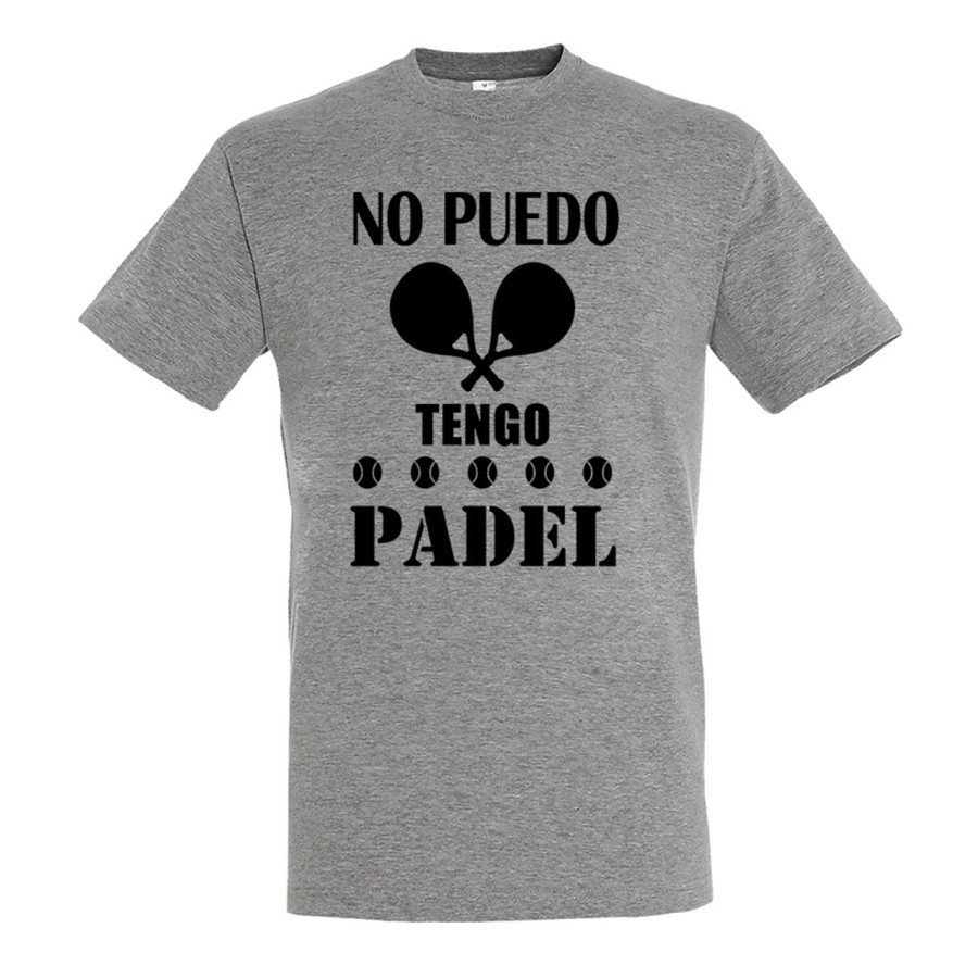 CAMISETA GRIS MEZCLA no puedo tengo padel frase graciosa meme moda verano personalizada