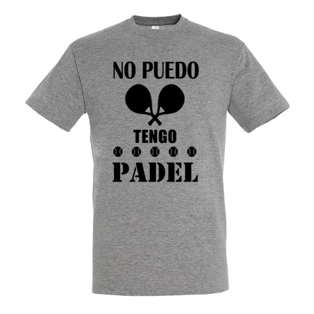 CAMISETA GRIS MEZCLA no puedo tengo padel frase graciosa meme moda verano personalizada