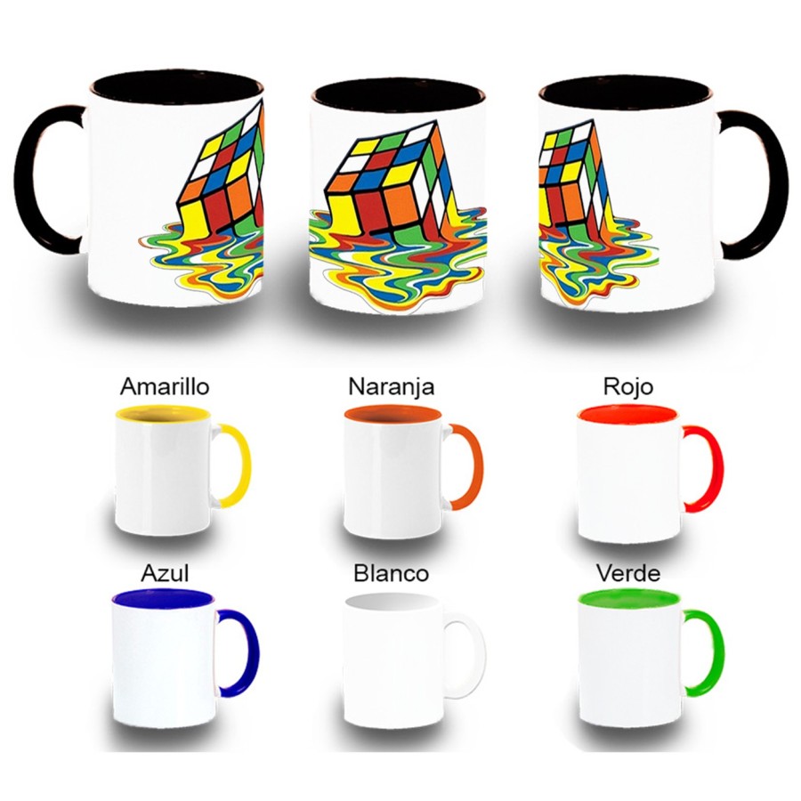 TAZA COLORES cubo de rubik derretido derritiendose meme color personalizada