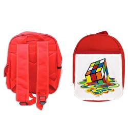 MOCHILA ROJA cubo de rubik...