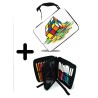 PACK MOCHILA Y ESTUCHE cubo de rubik derretido derritiendose meme material escolar