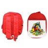 PACK MOCHILA ROJA Y ESTUCHE cubo de rubik derretido derritiendose meme material escolar