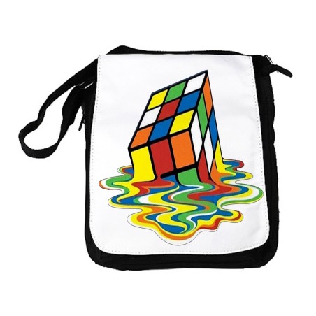 BANDOLERA REPORTERO MEDIANA BOLSO cubo de rubik derretido derritiendose meme bolsa mochila hombro