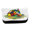 ESTUCHE NECESER DE LONA cubo de rubik derretido derritiendose meme unisex negro monedero billetera