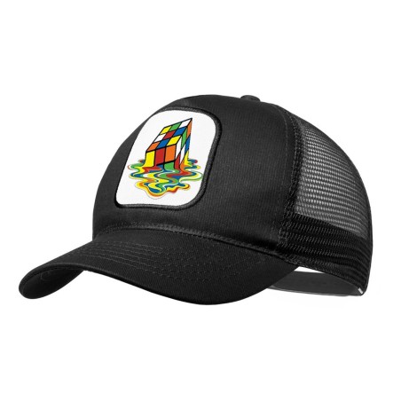 GORRA NEGRA CON REJILLA cubo de rubik derretido derritiendose meme moda deporte