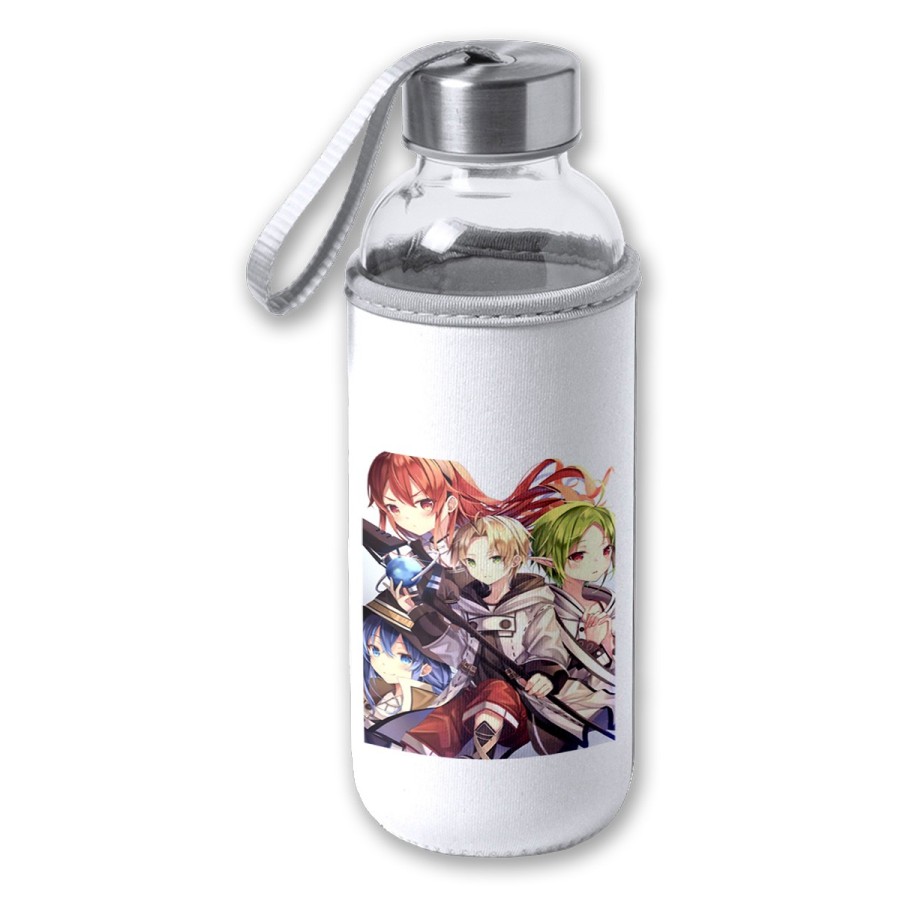 BIDON DE 420 ML CON FUNDA DE NEOPRENO mushoku tensei rudeus jobless reincarnation serie tapon seguridad