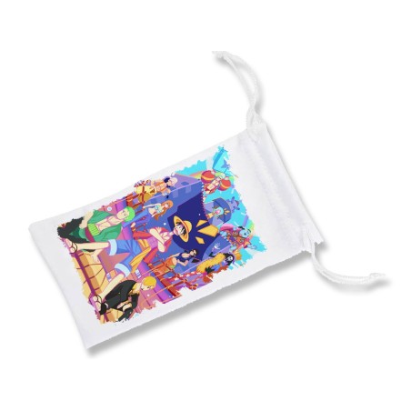 FUNDA BOLSA MULTIUSOS serie anime onepiece fanart personajes canicatura gafas dados rol personalizada color