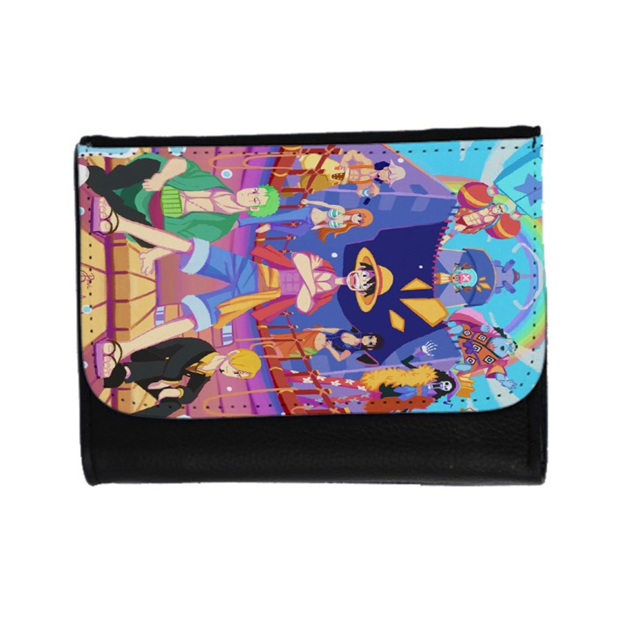BILLETERA BILLETERO serie anime onepiece fanart personajes canicatura unisex negro monedero