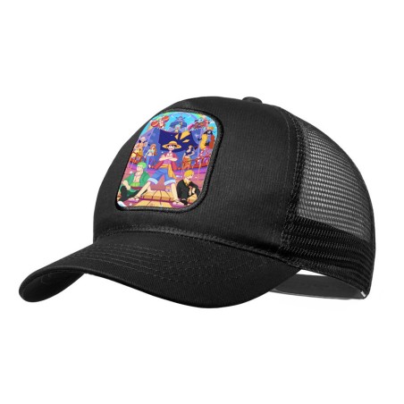 GORRA NEGRA CON REJILLA serie anime onepiece fanart personajes canicatura moda deporte