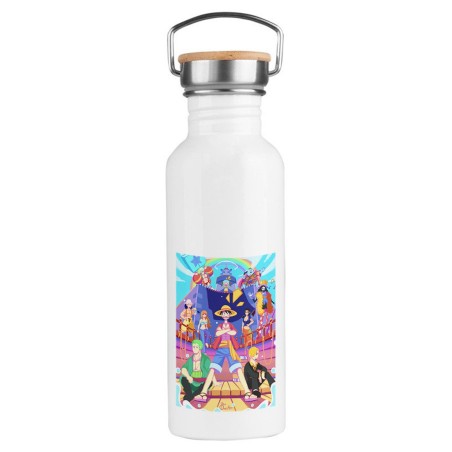 BIDON 750 ML ACERO INOXIDABLE ESTILO RETRO serie anime onepiece fanart personajes canicatura deporte deportivo botella