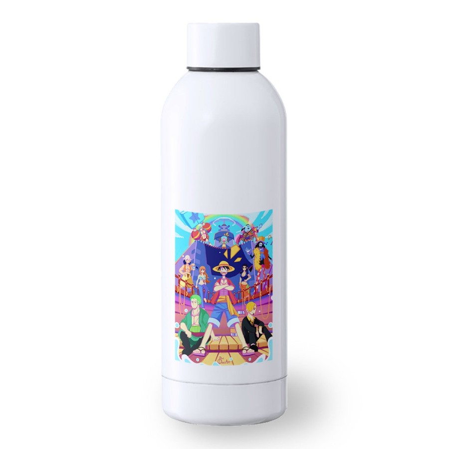 BIDON 500 ML ACERO INOXIDABLE serie anime onepiece fanart personajes canicatura deporte deportivo botella senderismo