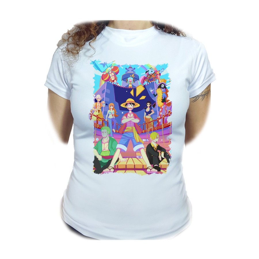 CAMISETA MUJER serie anime onepiece fanart personajes canicatura moda personalizada