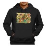 SUDADERA NEGRA CON CAPUCHA one piece rey pirata wano samurais katana adulto poliester algodón personalizada