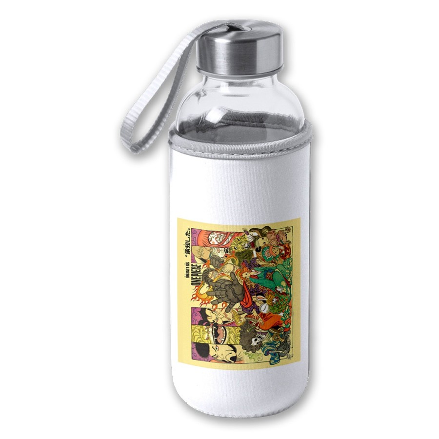 BIDON DE 420 ML CON FUNDA DE NEOPRENO one piece rey pirata wano samurais katana tapon seguridad