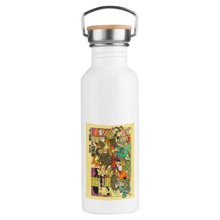 BIDON 750 ML ACERO INOXIDABLE ESTILO RETRO one piece rey pirata wano samurais katana deporte deportivo botella