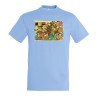 CAMISETA AZUL CIELO one piece rey pirata wano samurais katana moda verano personalizada