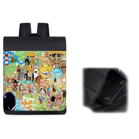 PACK MOCHILA Y ESTUCHE one piece todos minks luffy tripulación pirata material escolar