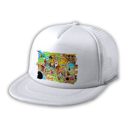 GORRA 5 PANELES REDECILLA TRASERA one piece todos minks luffy tripulación pirata estilo rapero