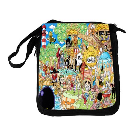 BANDOLERA REPORTERO MEDIANA BOLSO one piece todos minks luffy tripulación pirata bolsa mochila hombro