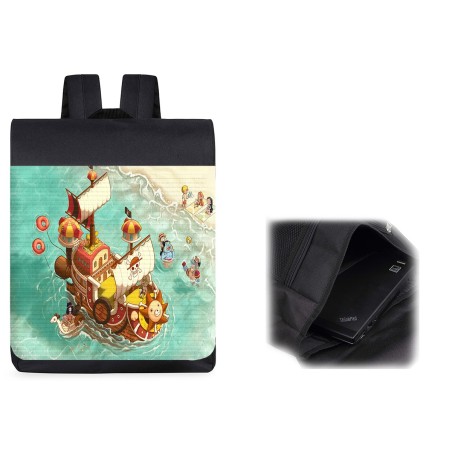 PACK MOCHILA Y ESTUCHE thousand sunny barco pirata mugiwara one piece playa material escolar