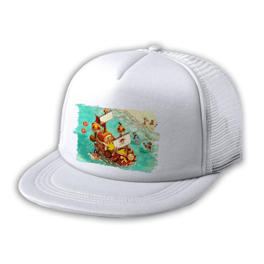 GORRA 5 PANELES REDECILLA TRASERA thousand sunny barco pirata mugiwara one piece playa estilo rapero