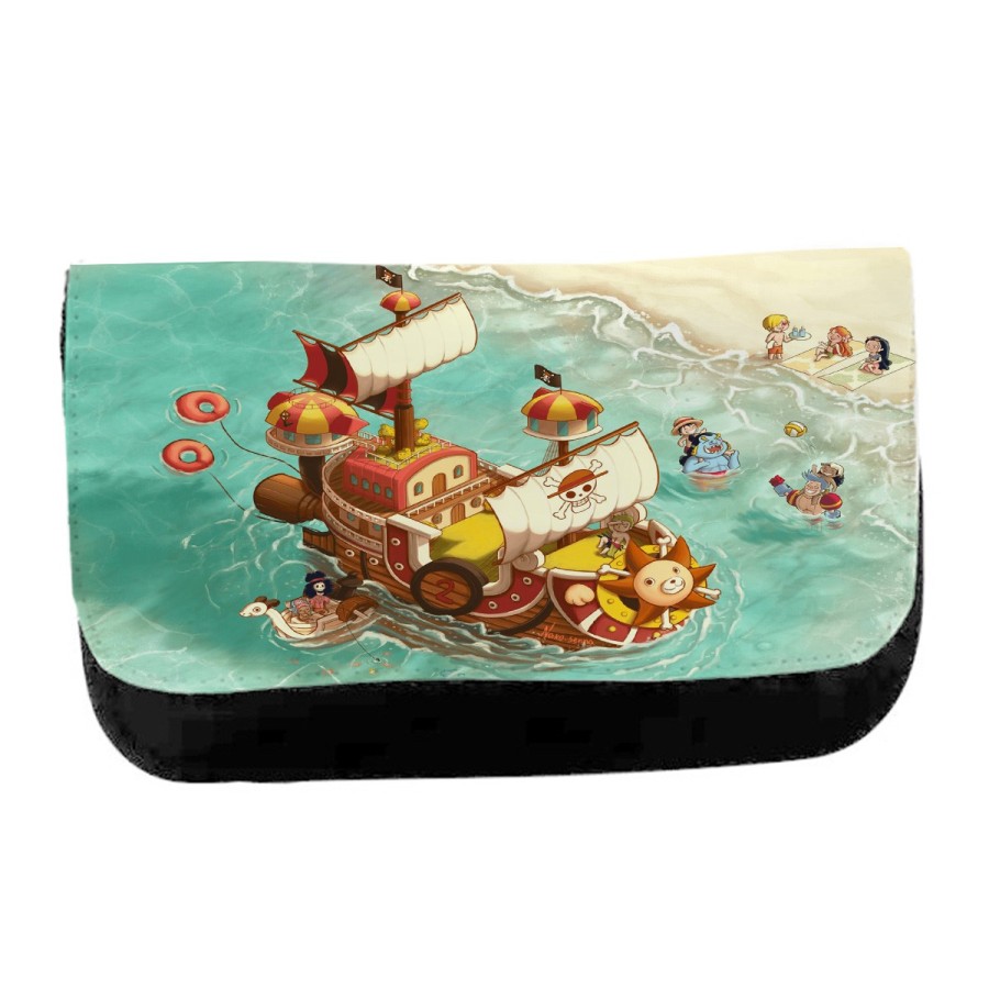 ESTUCHE NECESER DE LONA thousand sunny barco pirata mugiwara one piece playa unisex negro monedero billetera