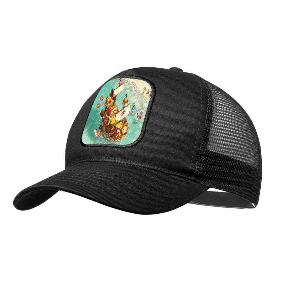 GORRA NEGRA CON REJILLA thousand sunny barco pirata mugiwara one piece playa moda deporte