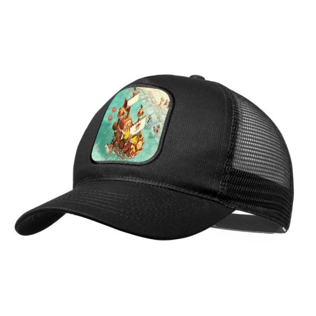 GORRA NEGRA CON REJILLA thousand sunny barco pirata mugiwara one piece playa moda deporte