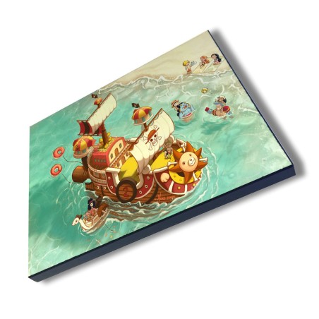 PANEL FOTOGRÁFICO DECORATIVO thousand sunny barco pirata mugiwara one piece playa cuadro acabado brillante elegante pared