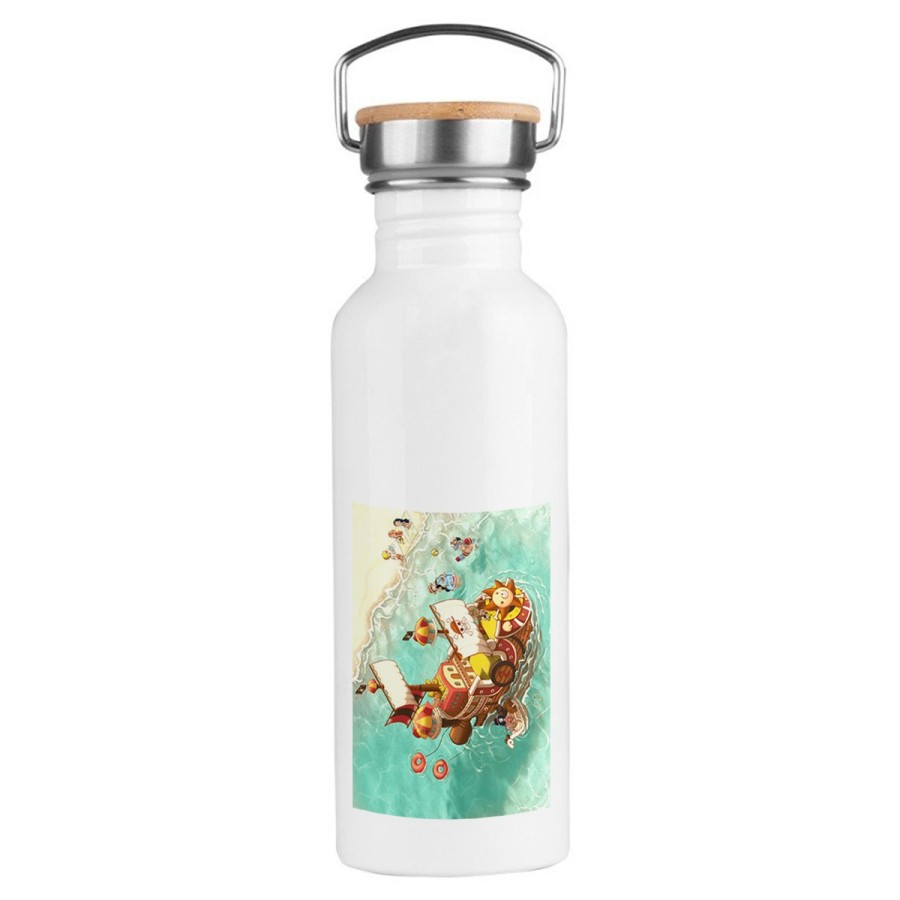 BIDON 750 ML ACERO INOXIDABLE ESTILO RETRO thousand sunny barco pirata mugiwara one piece playa deporte deportivo botella