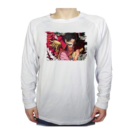 CAMISETA MANGA LARGA one piece rey pirata gold d. roger luffy espada personalizada