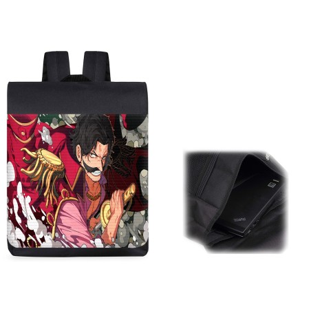 PACK MOCHILA Y ESTUCHE one piece rey pirata gold d. roger luffy espada material escolar