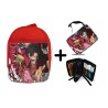 PACK MOCHILA ROJA Y ESTUCHE one piece rey pirata gold d. roger luffy espada material escolar