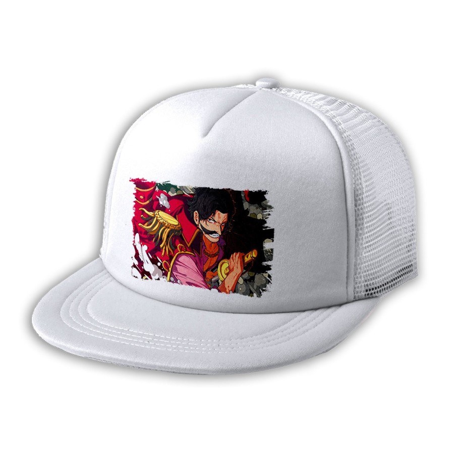 GORRA 5 PANELES REDECILLA TRASERA one piece rey pirata gold d. roger luffy espada estilo rapero