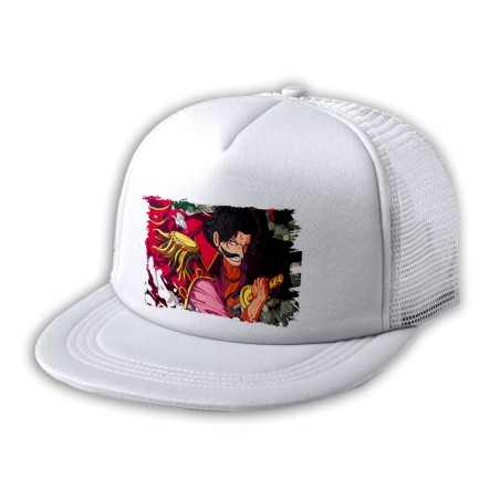 GORRA 5 PANELES REDECILLA TRASERA one piece rey pirata gold d. roger luffy espada estilo rapero