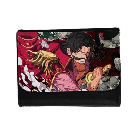 BILLETERA BILLETERO one piece rey pirata gold d. roger luffy espada unisex negro monedero