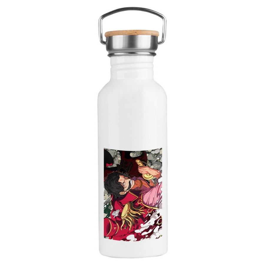 BIDON 750 ML ACERO INOXIDABLE ESTILO RETRO one piece rey pirata gold d. roger luffy espada deporte deportivo botella