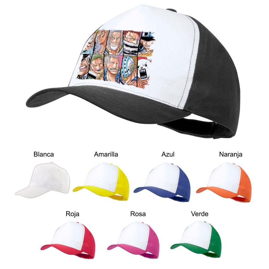 GORRA COLORES one piece piratas peor generación luffy franjas color personalizada