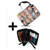 PACK MOCHILA Y ESTUCHE one piece piratas peor generación luffy franjas material escolar