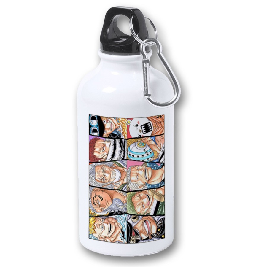 BIDON 400ML METALICO one piece piratas peor generación luffy franjas para viaje y deporte