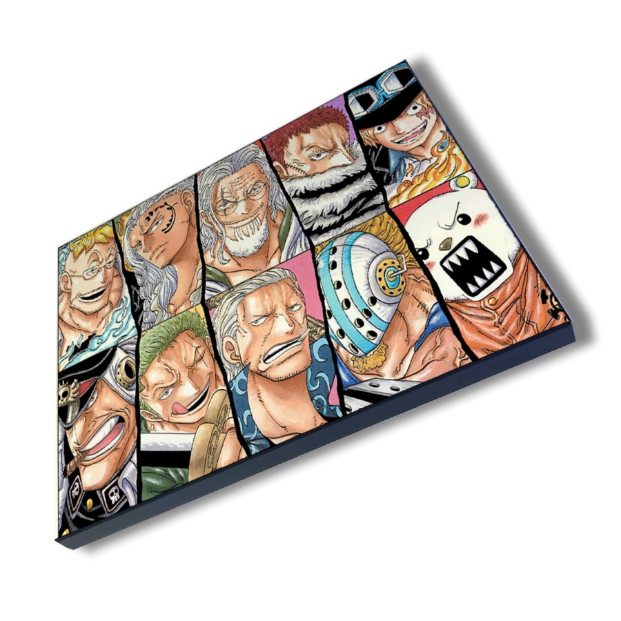 PANEL FOTOGRÁFICO DECORATIVO one piece piratas peor generación luffy franjas cuadro acabado brillante elegante pared