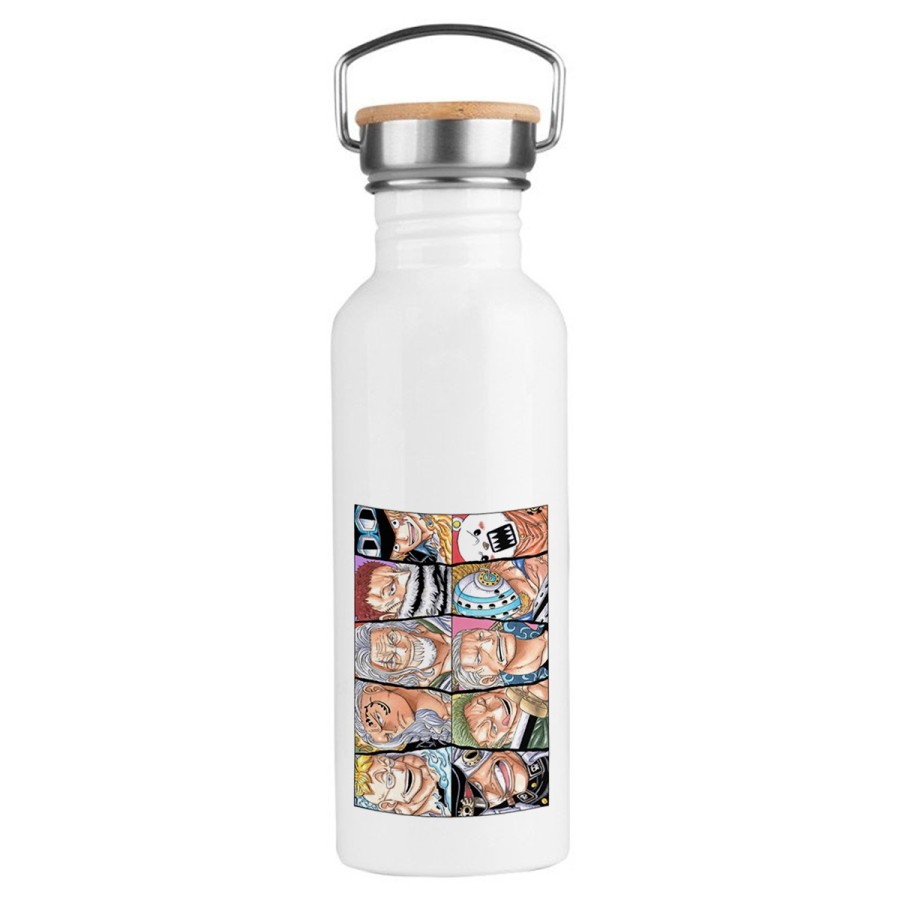 BIDON 750 ML ACERO INOXIDABLE ESTILO RETRO one piece piratas peor generación luffy franjas deporte deportivo botella