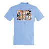 CAMISETA AZUL CIELO one piece piratas peor generación luffy franjas moda verano personalizada