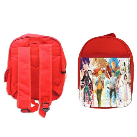 MOCHILA ROJA sangri la frontier serie personajes v mmorpg jrpg escolar personalizado