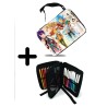 PACK MOCHILA Y ESTUCHE sangri la frontier serie personajes v mmorpg jrpg material escolar
