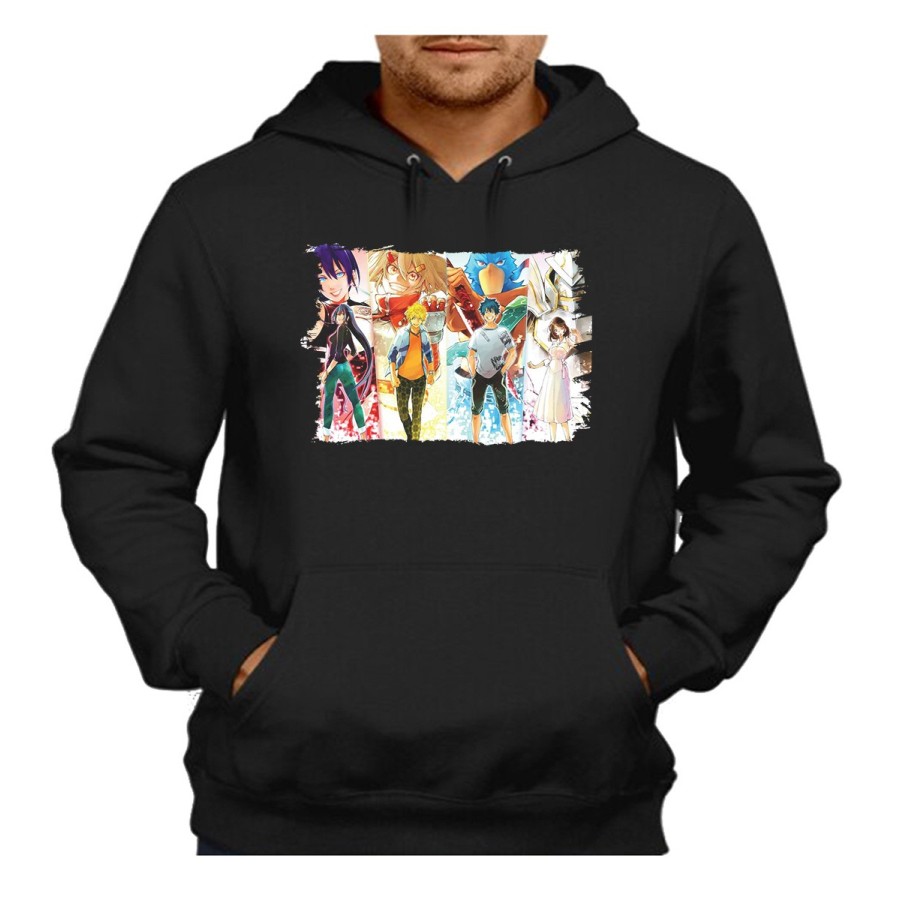 SUDADERA NEGRA CON CAPUCHA sangri la frontier serie personajes v mmorpg jrpg adulto poliester algodón personalizada