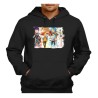 SUDADERA NEGRA CON CAPUCHA sangri la frontier serie personajes v mmorpg jrpg adulto poliester algodón personalizada