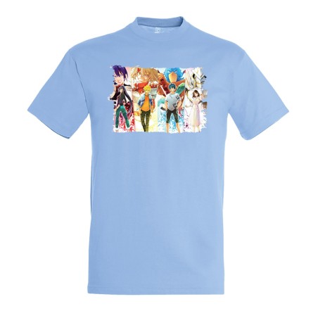 CAMISETA AZUL CIELO sangri la frontier serie personajes v mmorpg jrpg moda verano personalizada