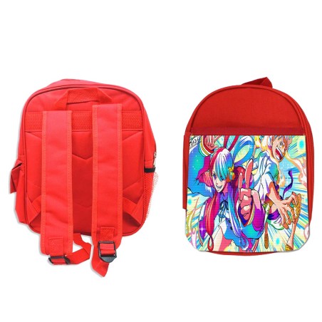 MOCHILA ROJA uta y luffy gear 5 pelicula peli red onepiece escolar personalizado